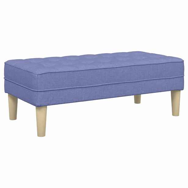 vidaXL lavice s polštářem Modrá džínovina 113 x 57 x 39 cm textil
