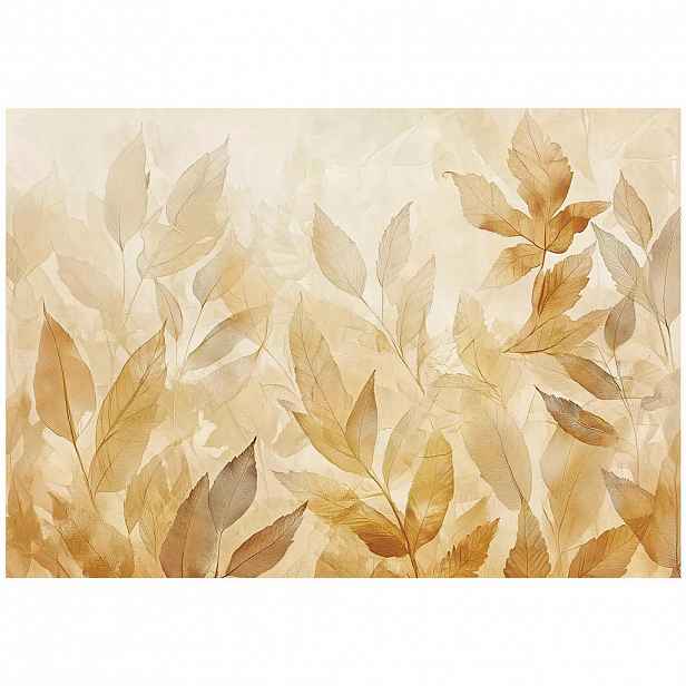 Wallarena FOTOTAPETA listy zlatá příroda vliesová tapeta obývací pokoj ložnice 200x140