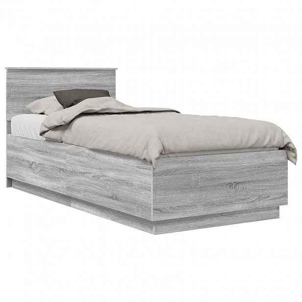 vidaXL Rám postele s čelo Šedá sonoma 70 x 190 cm Kompozitní dřevo