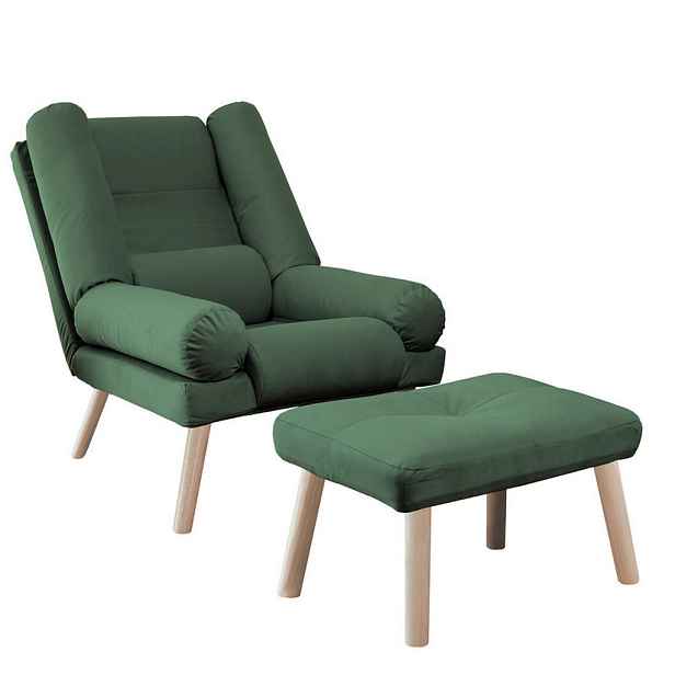 Idohome RELAXAČNÍ KŘESLO LILA s podnožkou, 75/75/95 cm, zelené