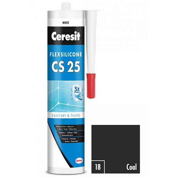 Silikon sanitární Ceresit CS25 18 coal 280 ml
