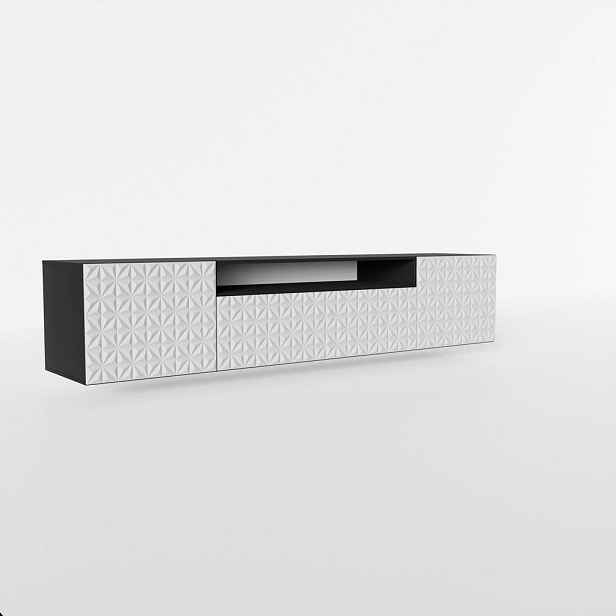MASSENO ZÁVĚSNÝ TV STOLEK ROVA, 200/41/40 cm, antracitový /, bílý