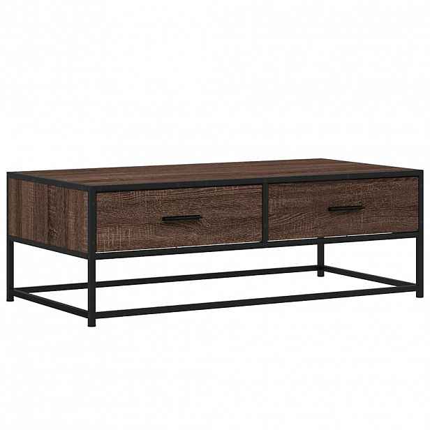 vidaXL Konferenční stolek hnědý dub 100 x 50 x 35 cm kompozit a kov