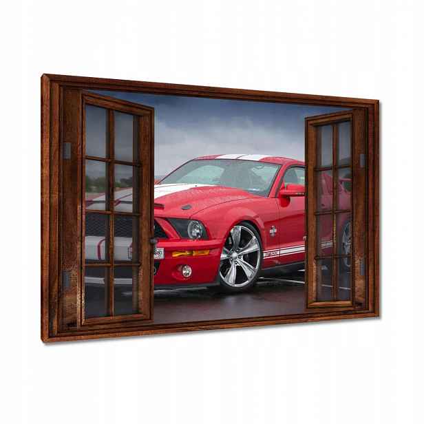 Obrazy 90x60 Červený Ford Mustang Usa