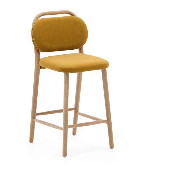 Barová židle v hořčicové barvě (výška sedáku 66 cm) Helda – Kave Home