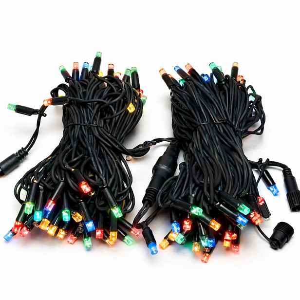Easy Fix RGB LED světelný řetěz, 20 m, venkovní, 200 diod, černý kabel, IP67