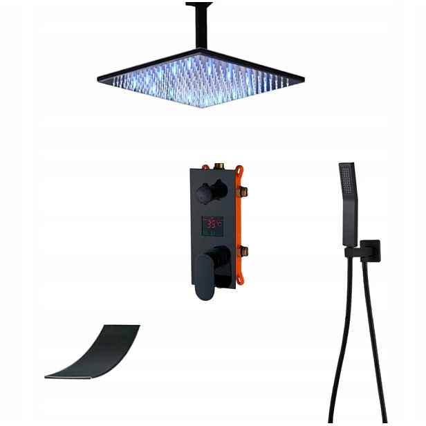 Podomítkový Set Vodopád Led Displej Matný 25 CM