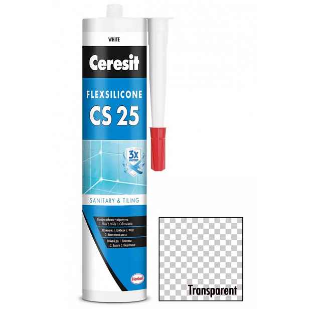 Silikon sanitární Ceresit CS25 transparentní 280 ml