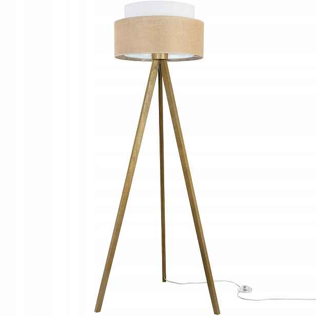 Stojací Lampa Trojnožková Dřevěná S Stínítkem Do Ložnice Obývacího Pokoje, Kvalita