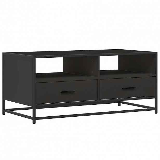 vidaXL Konferenční stolek černý 100x50x45 cm kompozitní dřevo a kov