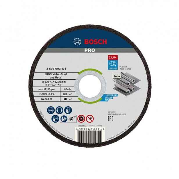 Bosch - Řezný kotouč na nerezovou ocel 125x22,23 mm 2608603171