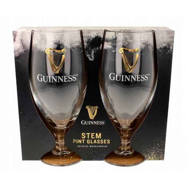 Guinness Stem Pint sklenice pokal 2ks Gift Box A10
