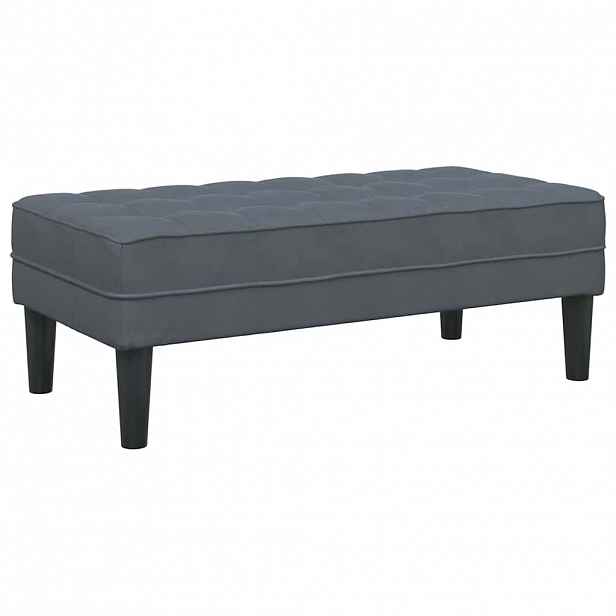 vidaXL lavice s polštářem Tmavě šedá 113 x 57 x 39 cm samet