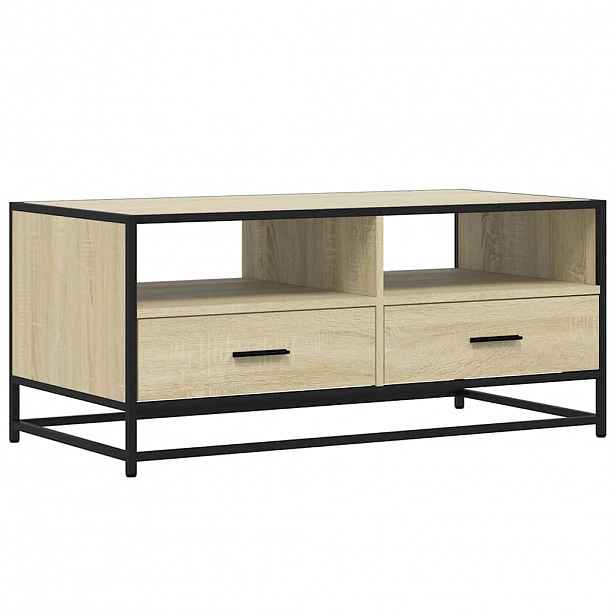 vidaXL Konferenční stolek dub sonoma 100 x 50 x 45 cm kompozit a kov