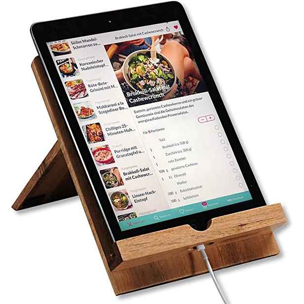 Kesper Kuchyňský držák na tablet a kuchařky, bambusový stojan