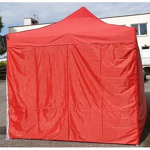 Nůžkový Párty stan 2x2m Alu Standard 4ks plné bočnice Červená