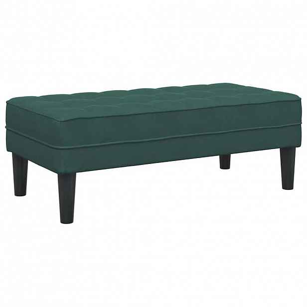 vidaXL lavice s polštářem Tmavě zelená 113 x 57 x 39 cm samet