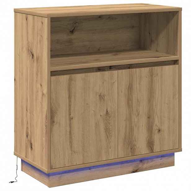 vidaXL LED komoda Artisanový dub 71 x 34,5 x 75 cm Kompozitní dřevo
