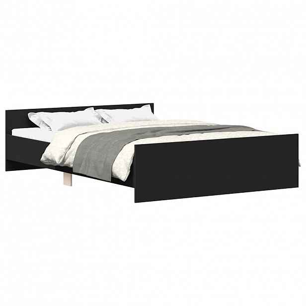 vidaXL Rám postele s hlavovým a nožním čelem černý 120 x 190 cm