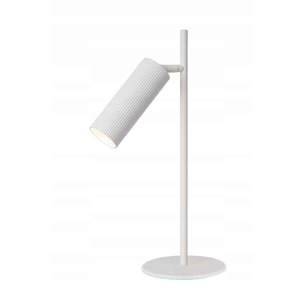 Bílá stolní lampa reflektor do ložnice na psací stůl Lucide