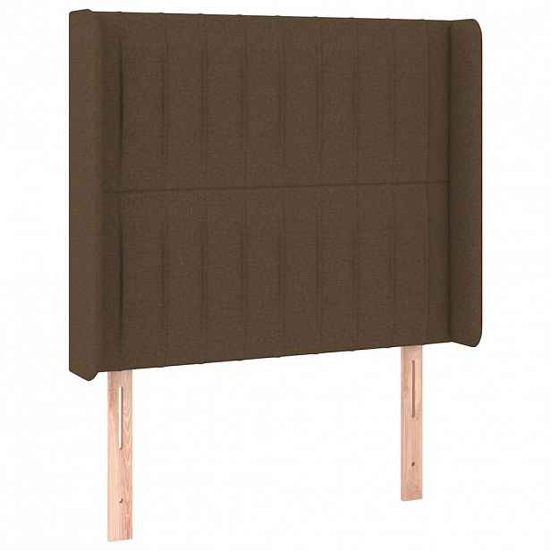 vidaXL Čelo postele typu ušák tmavě hnědé 83x16x118/128 cm textil