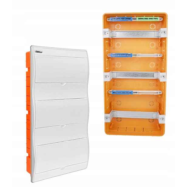 Elektrický podomítkový rozvaděč 3 x 12 modulů RP-36/B IP40 N+pe Bílá