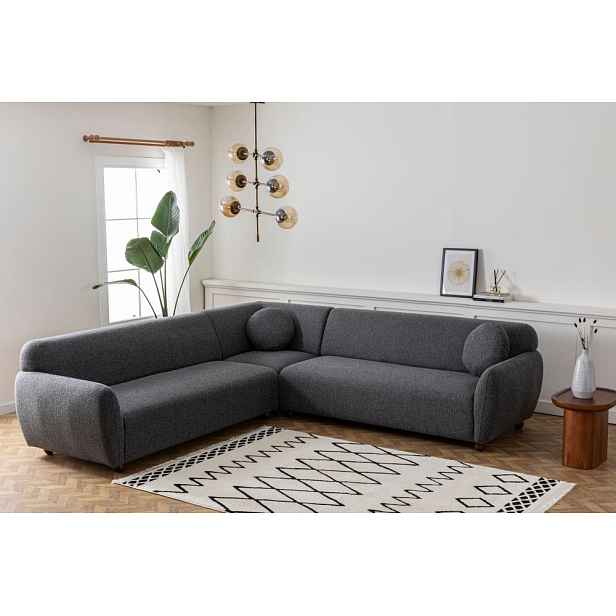 Rohová sedací souprava Eddy Corner 2 (3L-C-3R) - Dark Grey