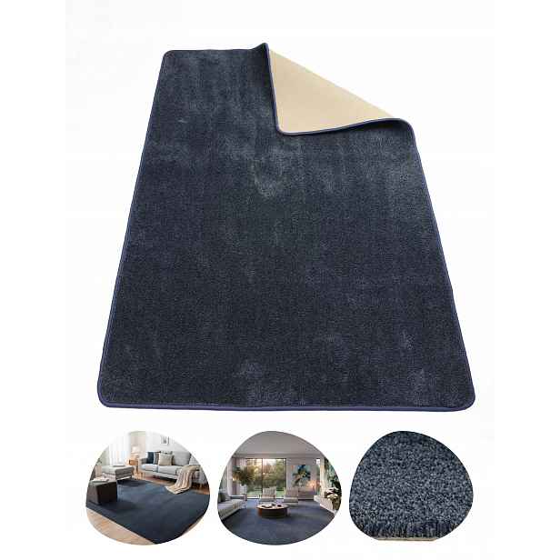 Tmavě modrý Koberec Eternity Navy 150 x 150 cm – elegantní, pohodlný, Na míru