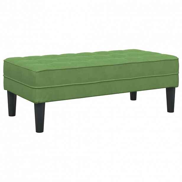 vidaXL lavice s polštářem Světlá zelená 113 x 57 x 39 cm samet