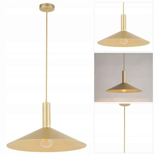 Zlatá závěsná Capri S s jemným leskem v předsíni Sigma Lighting