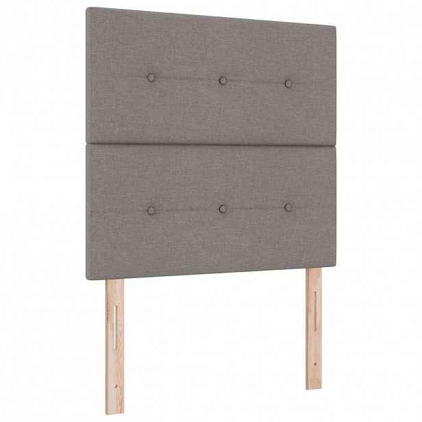 vidaXL LED box pružinová postel s čelo Taupe 90 x 190 cm textil