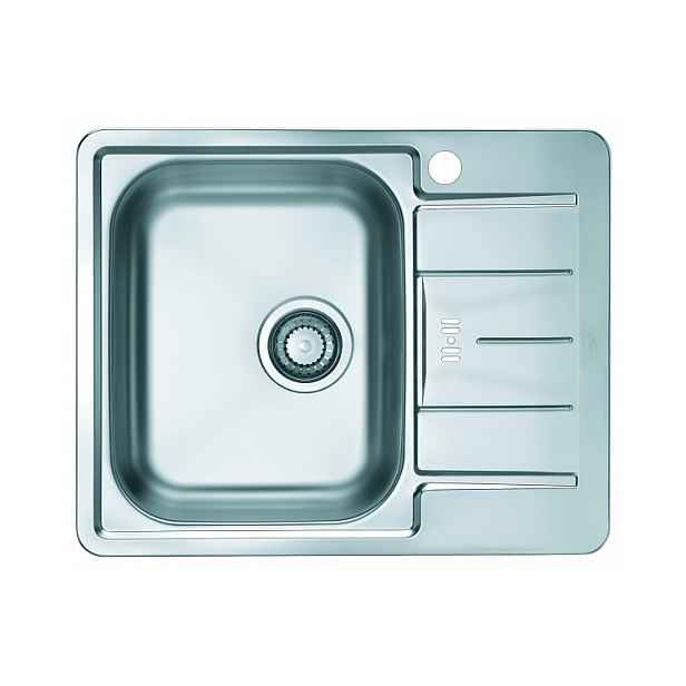 Alveus Line 60 Satin nerezový obdélníkový dřez 615x500x160 mm s odkládací plochou a otvorem na baterii - dřez vlevo
