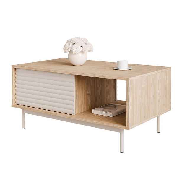 Idohome KONFERENČNÍ STOLEK LUSSO 100/60/47 cm obdélníkový, dub / kašmírový
