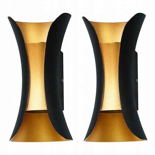 Sada 2 Led nástěnných lamp Dante Černo-zlaté Elegantní Italux