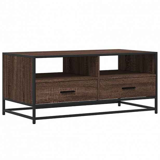 vidaXL Konferenční stolek hnědý dub 100 x 50 x 45 cm kompozit a kov