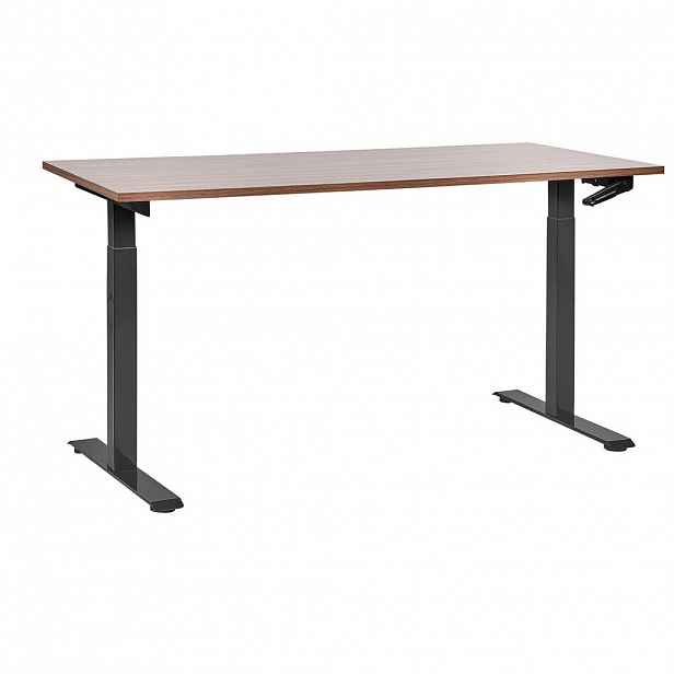 Beliani PSACÍ STŮL hnědočerný 160/72 cm manuální výškově nastavitelný Destin III