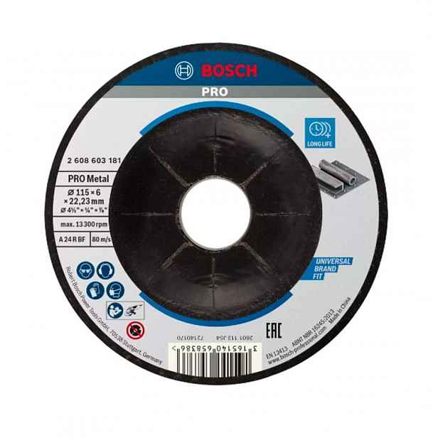 Bosch - Brusný kotouč na kov 115x22,23 mm 2608603181