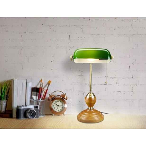 Stolní lampa Relaxdays Bankéřská lampa béžová, žlutá, 40 W