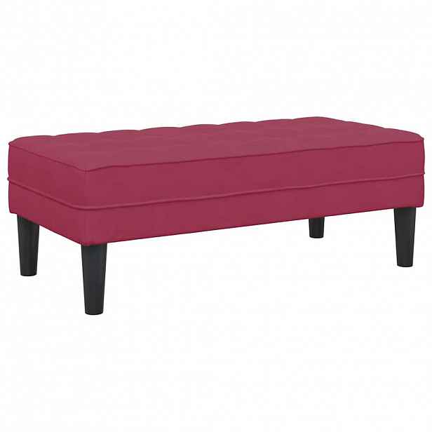 vidaXL lavice s polštářem Víno Červené 113 x 57 x 39 cm samet