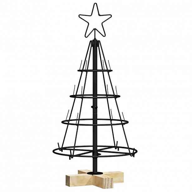 vidaXL Vánoční kuželový stromeček s stojanem Černá 60 cm Ocel