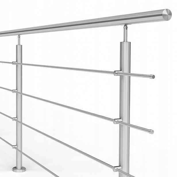 Zábradlí z nerezová ocel 120 cm, 5 trsů, stříbrná barva