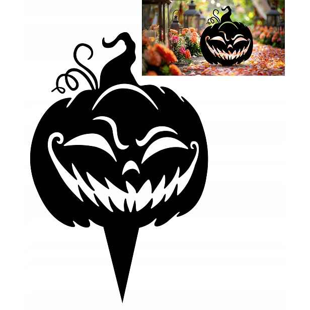 Halloweenská dekorace, ozdoba do zahrady Dynia k zapíchnutí na terasu