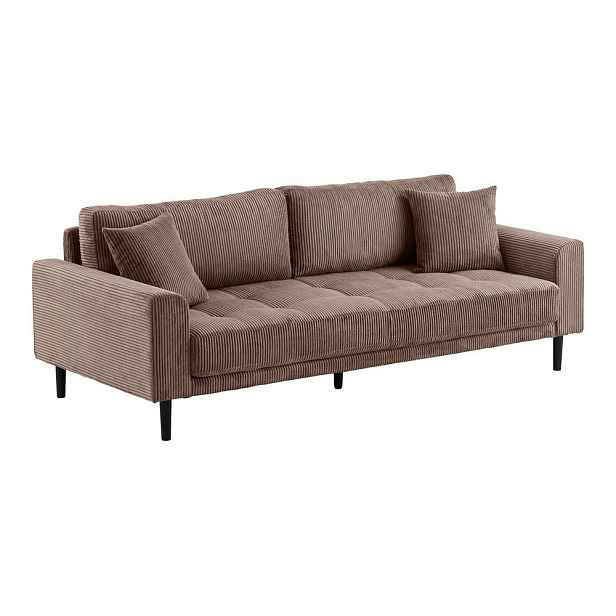 Hnědá manšestrová pohovka 210 cm Lido – House Nordic