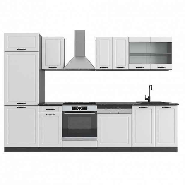 Vicco KUCHYŇSKÝ KOUT R-Line Bílý venkovský dům/antracit 300 cm , PD Antracit