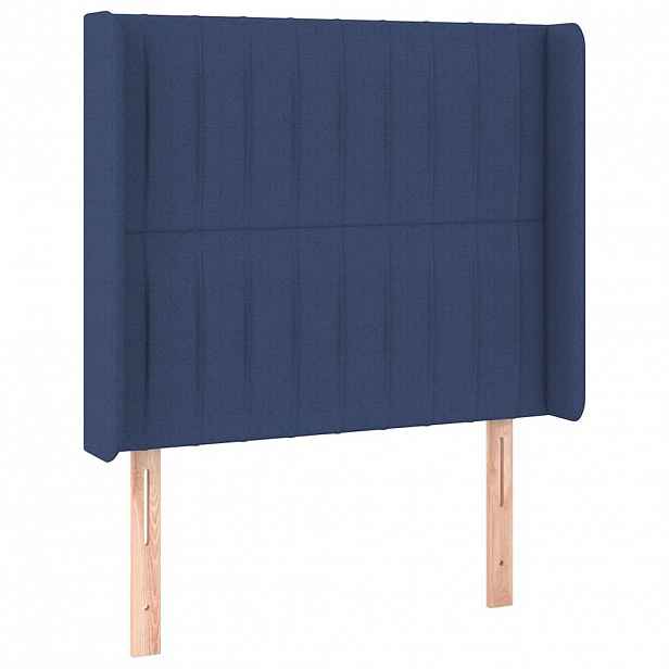 vidaXL Čelo postele typu ušák modré 83x16x118/128 cm textil