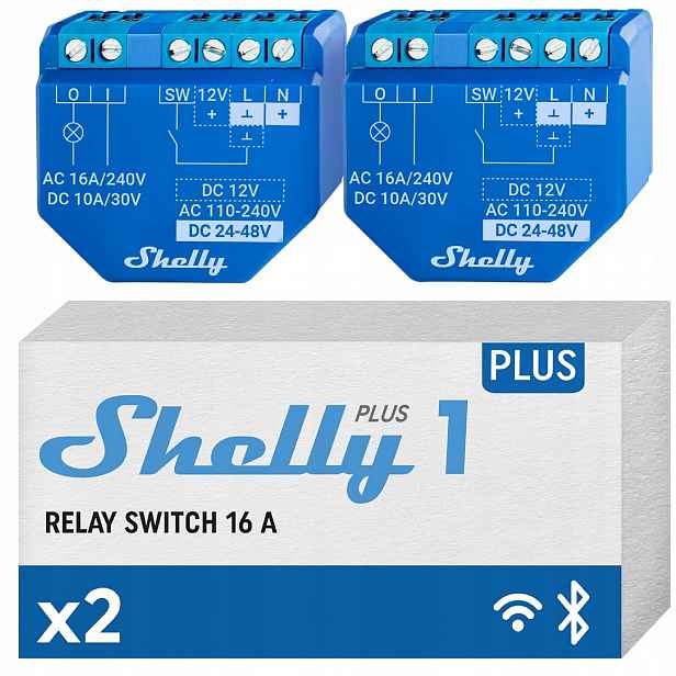 Inteligentní ovladač Shelly Plus 1 WiFi bluetooth 16A