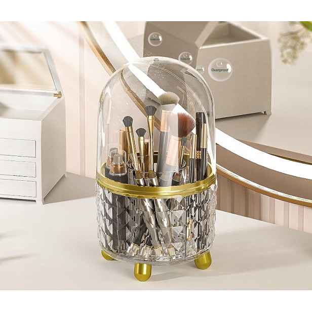 Organizér na make-up 360°, otočný stojan na kosmetické štětce