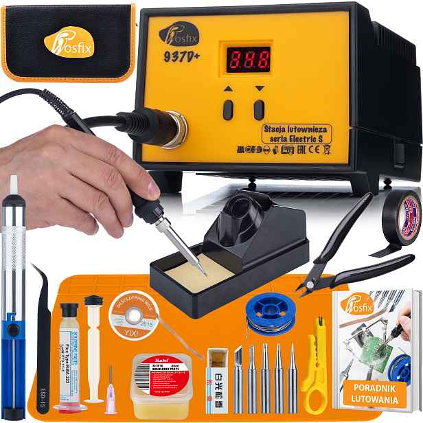 Sada Pájecí Stanice Rosfix 937D+ 60W Led 200-480°C Pro Elektroniku