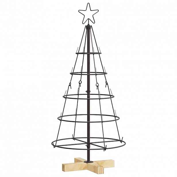 vidaXL Vánoční kuželový stromeček s stojanem Černá 90 cm Ocel