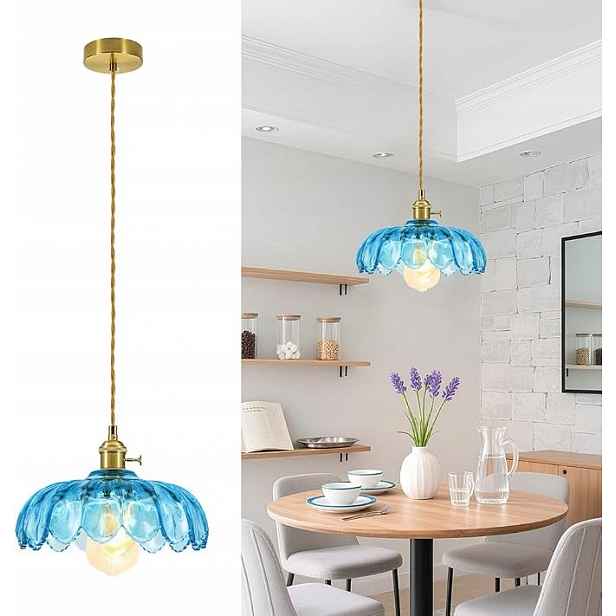 Závěsná lampa Lustr Křišťál Květiny E27 Mosaz Loft Glamour Salon